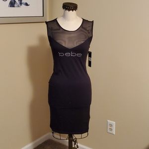 NWT Bebe mesh top tank dress S